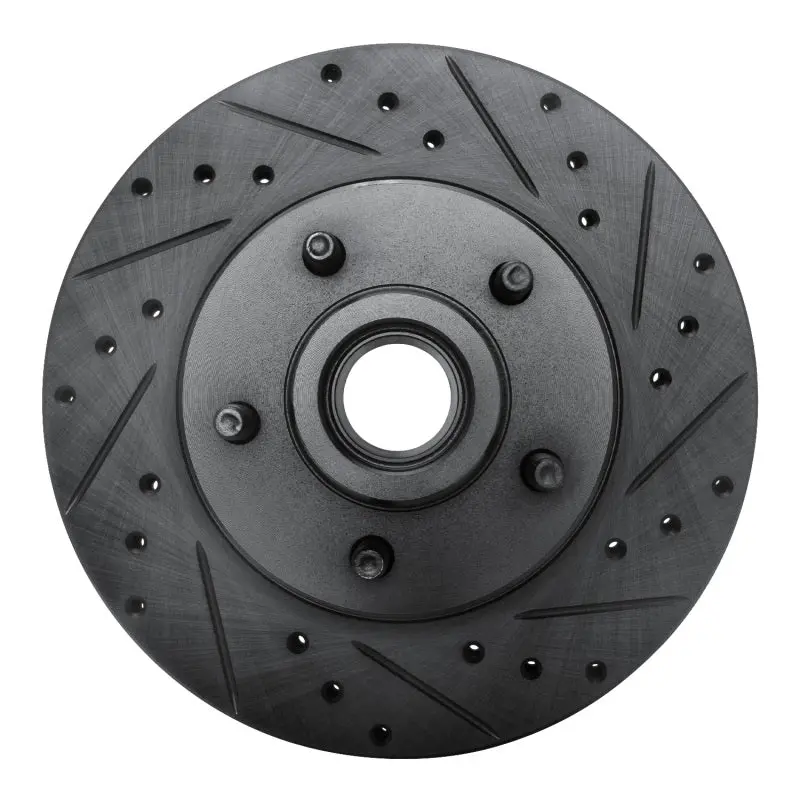 R1 80-83 Ford F-100 Front Right Drilled & Slotted Black Brake Rotor 1
