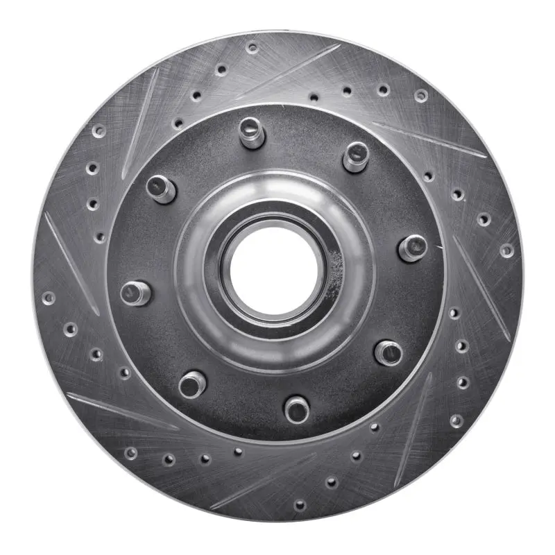 R1 80-85 Ford E-250 Econoline Front Left Drilled & Slotted Silver Brake Rotor 1