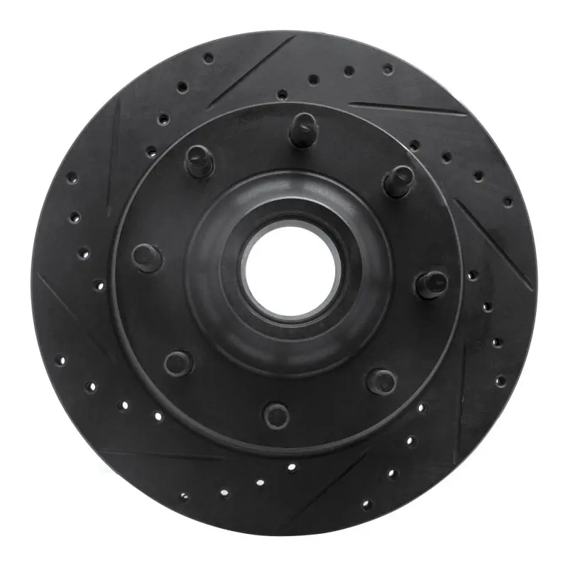 R1 80-85 Ford F-250 2Wd (Excl Super Duty) Front Left Drilled & Slotted Black Brake Rotor 1