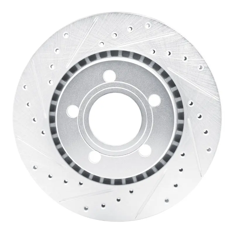 R1 80-86 Audi 5000Cs Turbo Quattro Front Left Drilled & Slotted Silver Brake Rotor 1