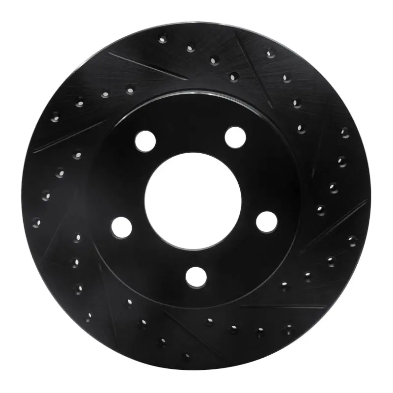 R1 80-89 American Motors Eagle Front Right Drilled & Slotted Black Brake Rotor 1