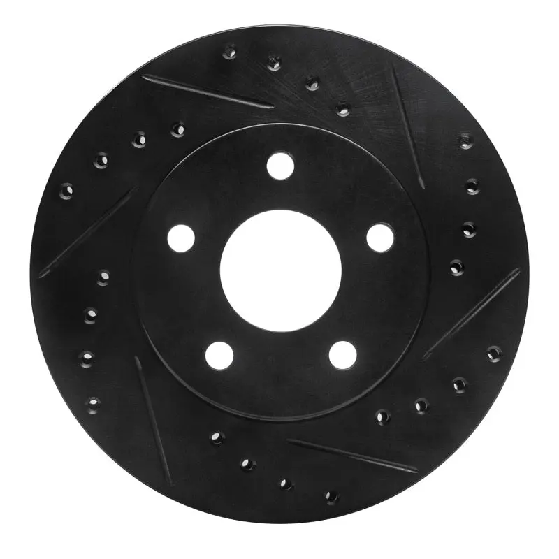 R1 80-89 Buick Century Front Right Drilled & Slotted Black Brake Rotor 1