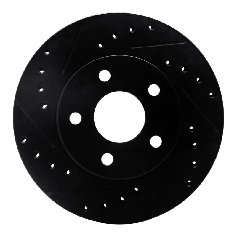 R1 80-89 Buick Skylark Front Left Drilled & Slotted Black Brake Rotor 1