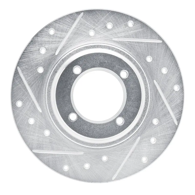 R1 81-84 Toyota Starlet Front Left Drilled & Slotted Silver Brake Rotor 1