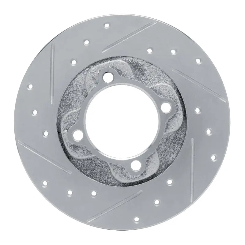 R1 81-85 Mazda Glc Front Left Drilled & Slotted Silver Brake Rotor 1