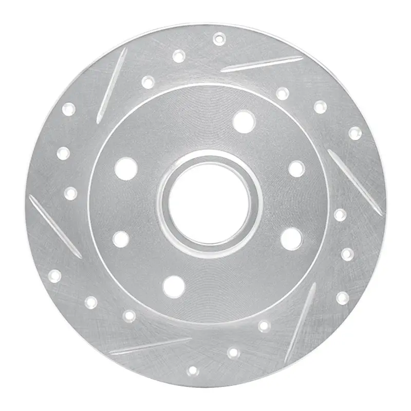 R1 81-85 Mazda Rx-7 Rear Left Drilled & Slotted Silver Brake Rotor 1