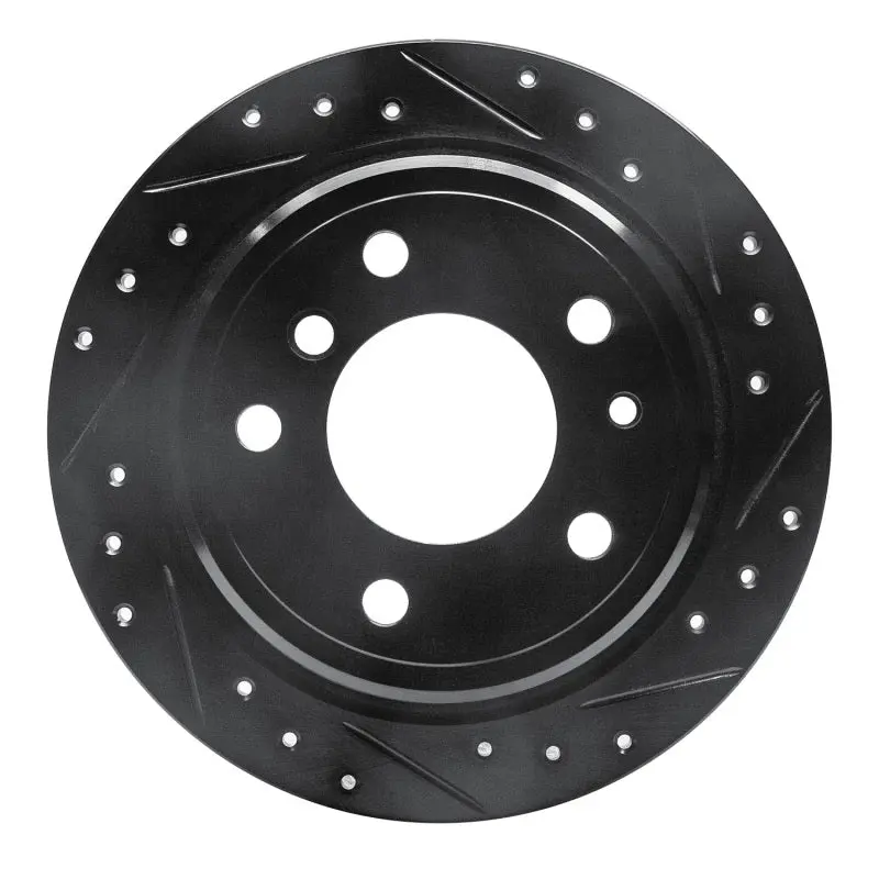 R1 81-86 Bmw 735I Rear Right Drilled & Slotted Black Brake Rotor 1