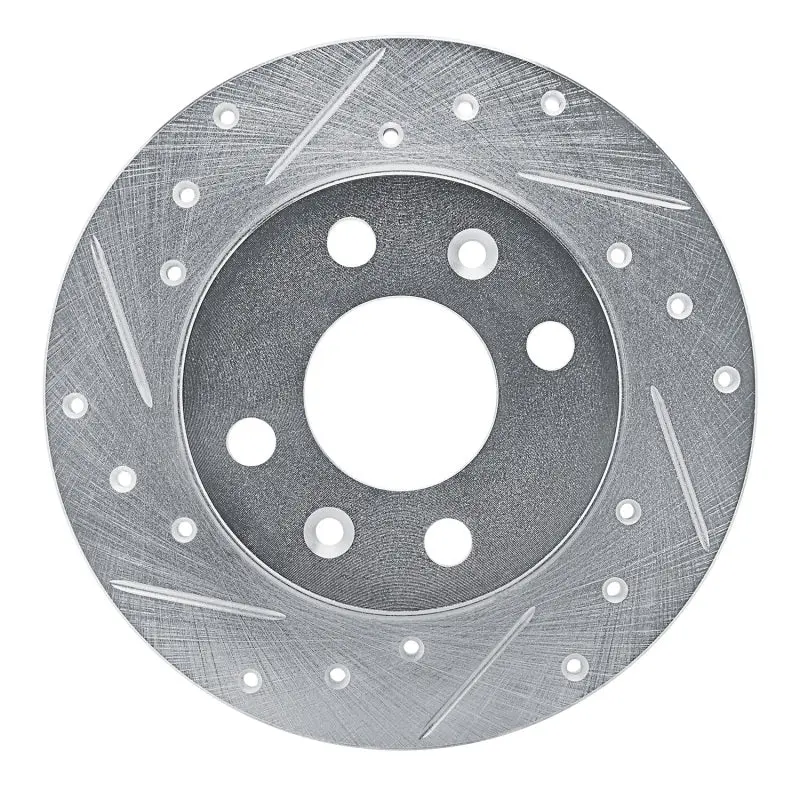 R1 81-87 Renault Alliance Front Left Drilled & Slotted Silver Brake Rotor 1