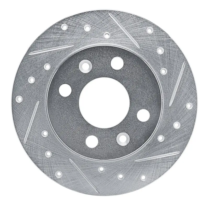 R1 81-87 Renault Encore Front Right Drilled & Slotted Silver Brake Rotor 1