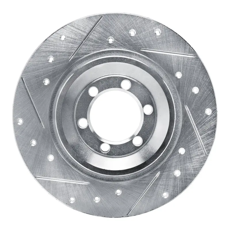 R1 81-89 Alfa Romeo Gtv-6 Rear Left Drilled & Slotted Silver Brake Rotor 1