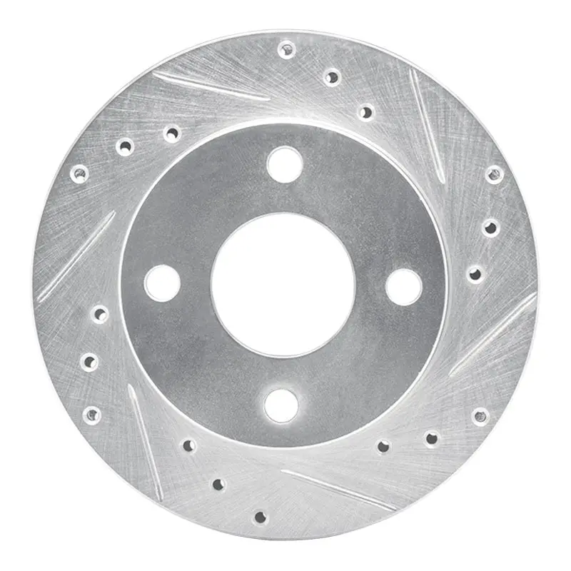 R1 81-94 Ford Exp Front Right Drilled & Slotted Silver Brake Rotor 1