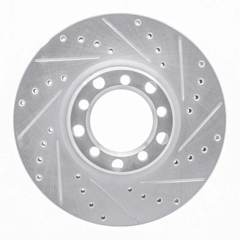 R1 82-85 Mercedes-Benz 380Sec Front Right Drilled & Slotted Silver Brake Rotor 1