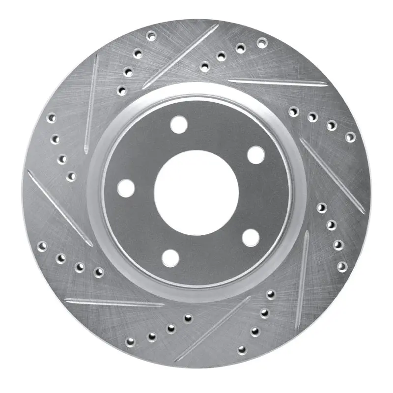 R1 82-85 Mercedes-Benz 500Sec Front Left Drilled & Slotted Silver Brake Rotor 1