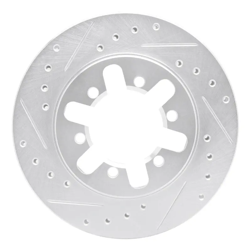 R1 82-85 Nissan 720 Datsun Front Left Drilled & Slotted Silver Brake Rotor 1