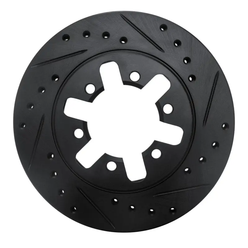 R1 82-85 Nissan 720 Datsun Front Right Drilled & Slotted Black Brake Rotor 1