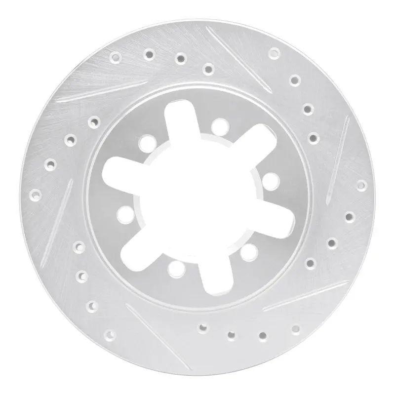 R1 82-85 Nissan 720 Datsun Front Right Drilled & Slotted Silver Brake Rotor 1