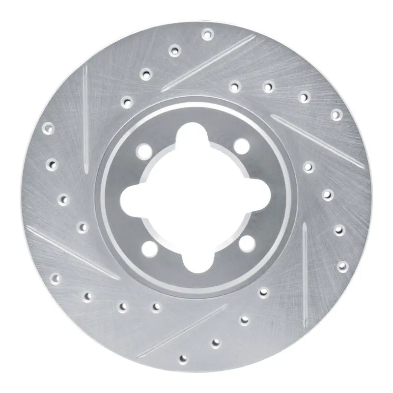 R1 82-85 Toyota Celica Front Left Drilled & Slotted Silver Brake Rotor 1