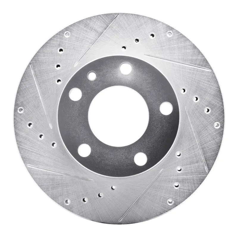 R1 82-86 Bmw 735I Front Left Drilled & Slotted Silver Brake Rotor 1