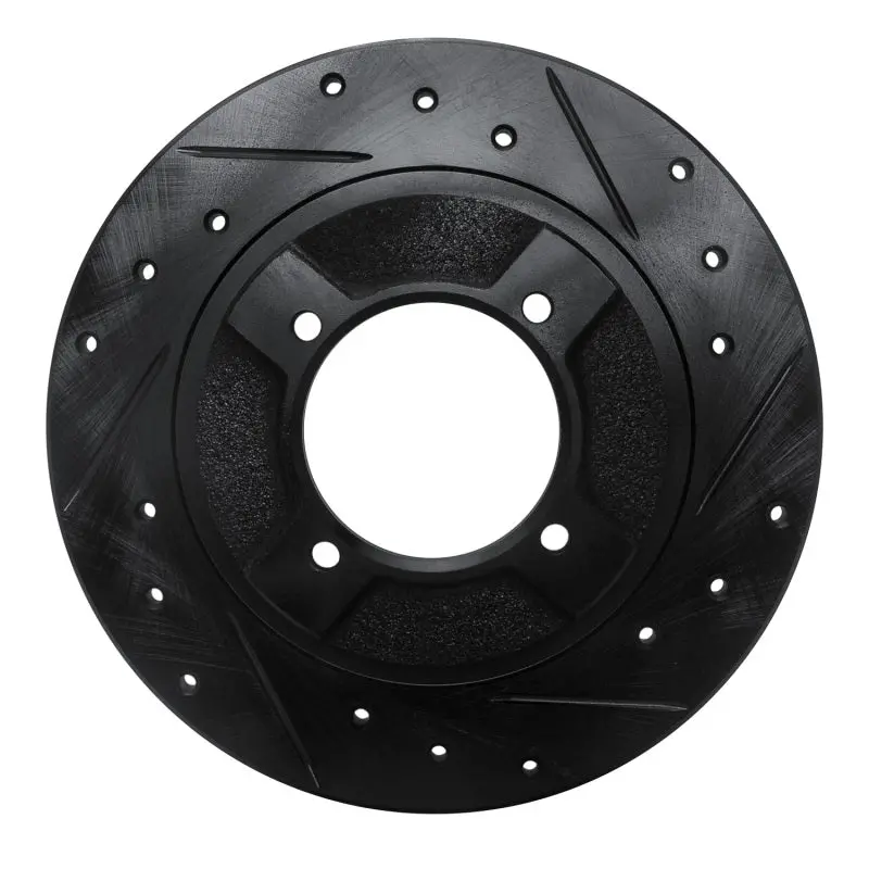 R1 82-86 Nissan Pulsar Nx Front Right Drilled & Slotted Black Brake Rotor 1