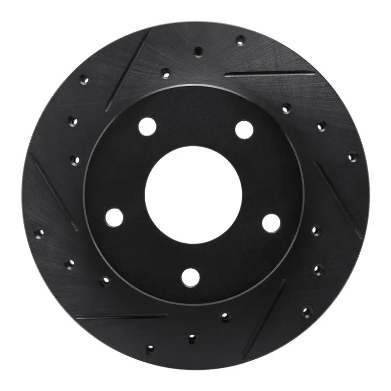 R1 82-88 Chevrolet Camaro Rear Left Drilled & Slotted Black Brake Rotor 1