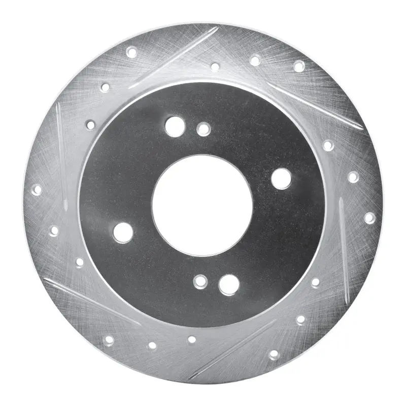 R1 82-88 Nissan 200Sx Rear Left Drilled & Slotted Silver Brake Rotor 1
