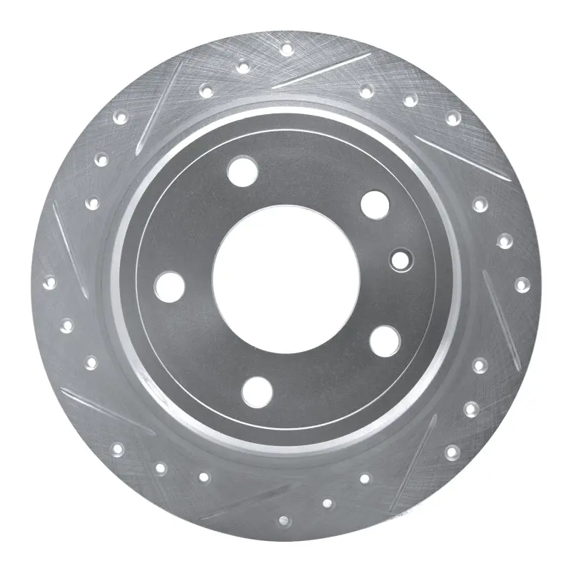 R1 82-89 Bmw 633Csi Rear Left Drilled & Slotted Silver Brake Rotor 1