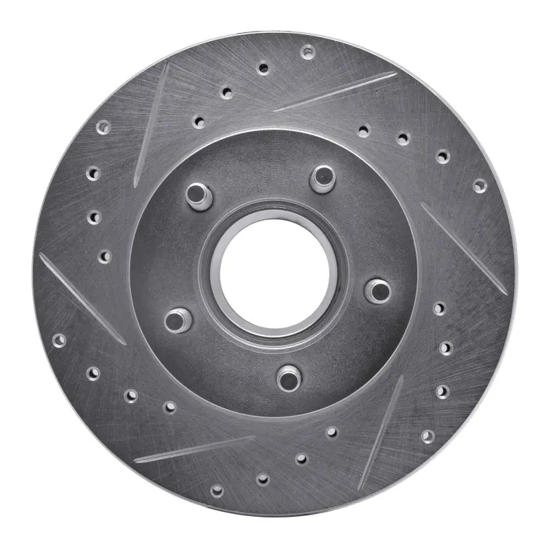 R1 83-92 Ford Bronco Ii Front Left Drilled & Slotted Silver Brake Rotor 1