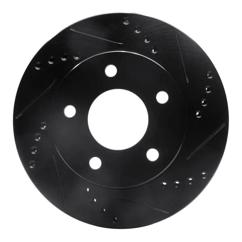 R1 83-96 Buick Lesabre Front Right Drilled & Slotted Black Brake Rotor 1