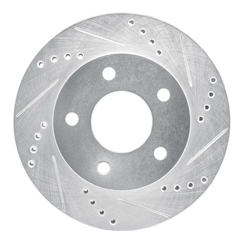 R1 83-96 Buick Reatta Front Right Drilled & Slotted Silver Brake Rotor 1