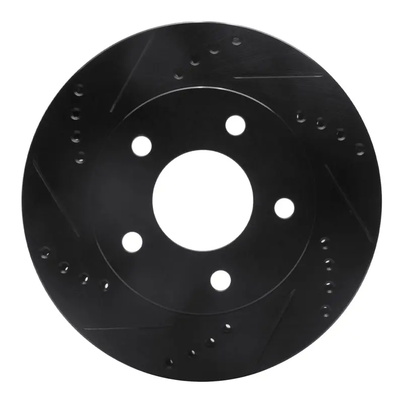 R1 83-96 Buick Riviera Front Left Drilled & Slotted Black Brake Rotor 1
