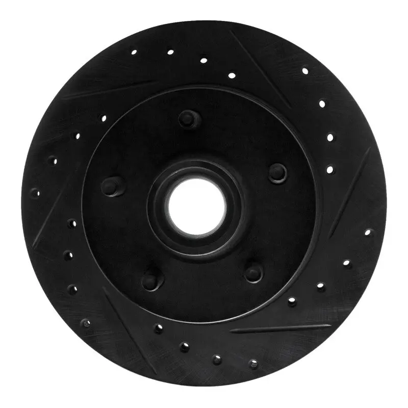 R1 83-97 Ford Aerostar Front Right Drilled & Slotted Black Brake Rotor 1
