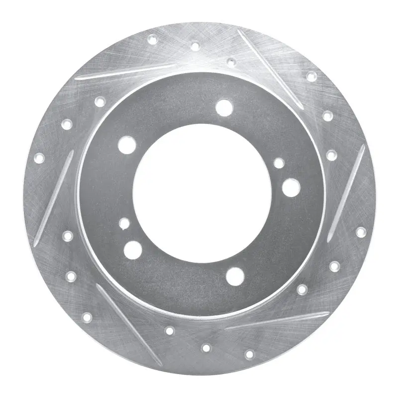 R1 83-98 Chevrolet Tracker Front Left Drilled & Slotted Silver Brake Rotor 1