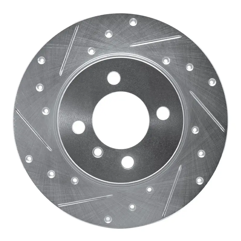 R1 84-85 Bmw 318I Front Left Drilled & Slotted Silver Brake Rotor 1