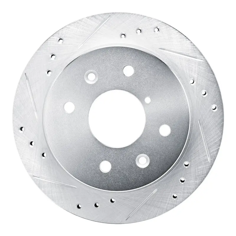 R1 84-85 Mazda Rx-7 Rear Left Drilled & Slotted Silver Brake Rotor 1