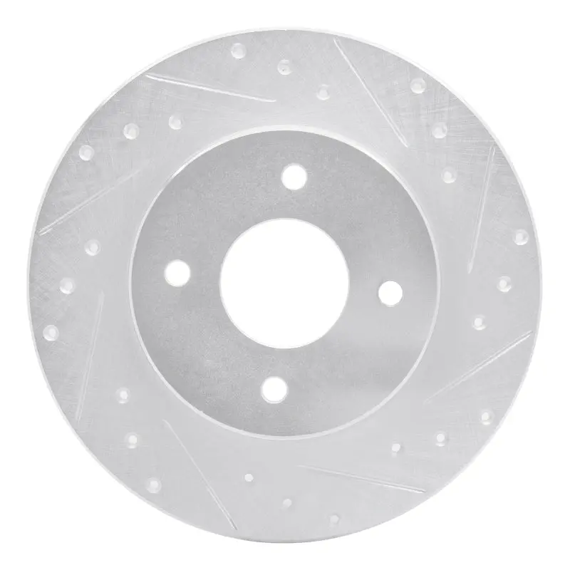 R1 84-85 Nissan 300Zx Rear Right Drilled & Slotted Silver Brake Rotor 1