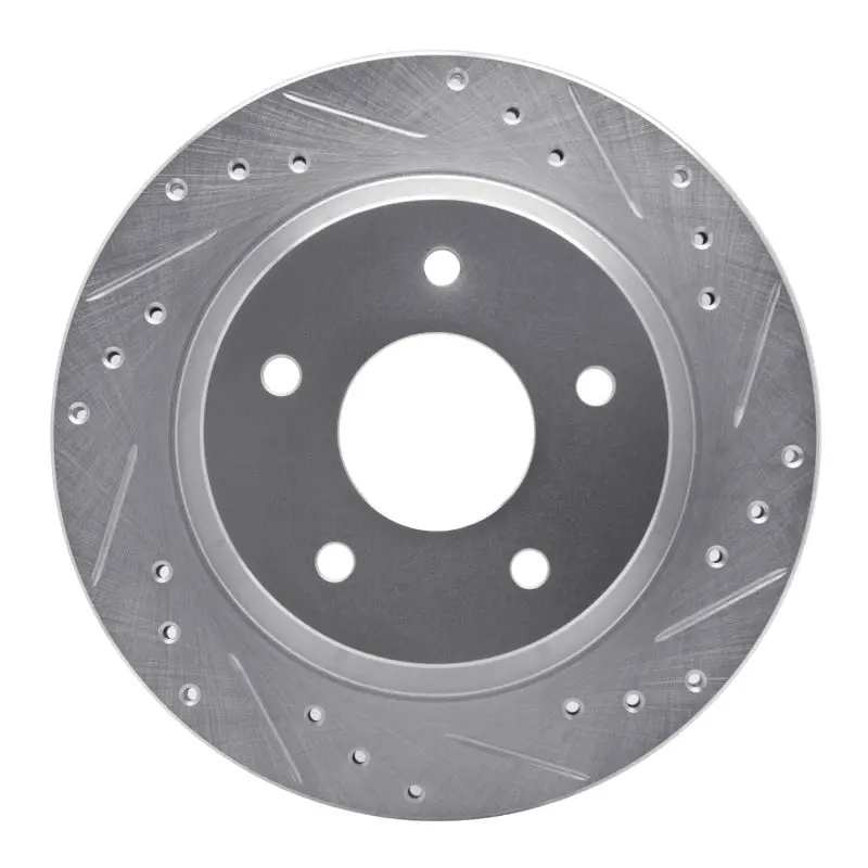 R1 84-87 Chevrolet Corvette Front Right Drilled & Slotted Silver Brake Rotor 1