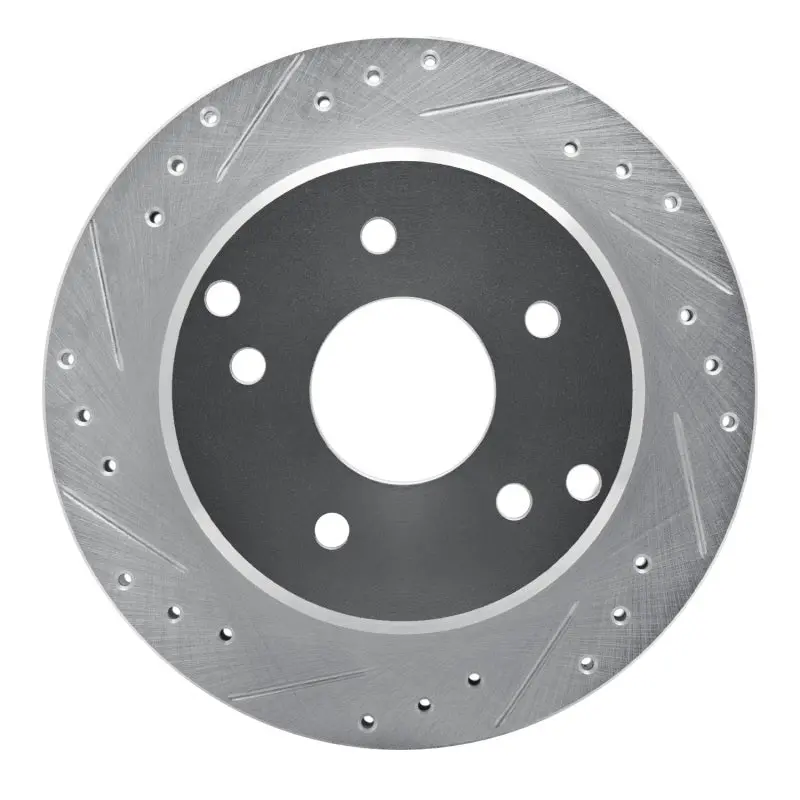 R1 84-87 Chevrolet Corvette Rear Left Drilled & Slotted Silver Brake Rotor 1