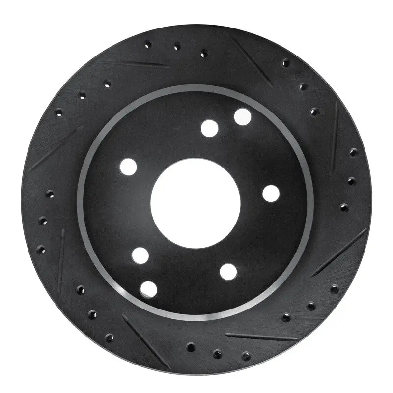 R1 84-87 Chevrolet Corvette Rear Right Drilled & Slotted Black Brake Rotor 1