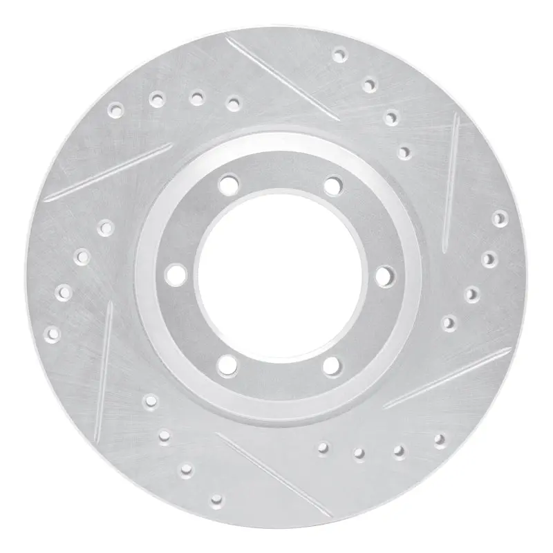 R1 84-87 Isuzu Pickup Front Right Drilled & Slotted Silver Brake Rotor 1
