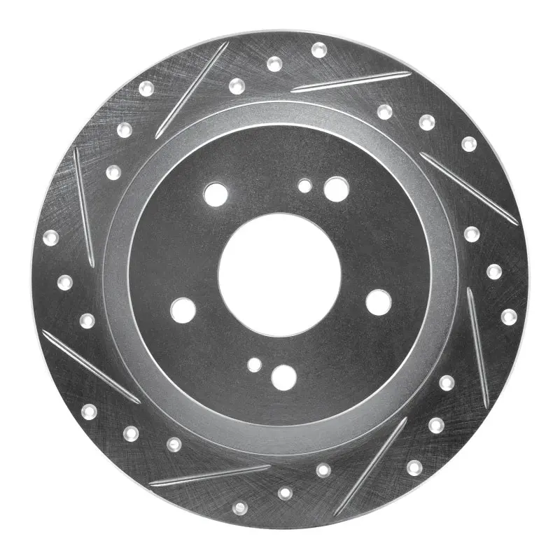 R1 84-88 Nissan 300Zx Turbo Rear Left Drilled & Slotted Silver Brake Rotor 1
