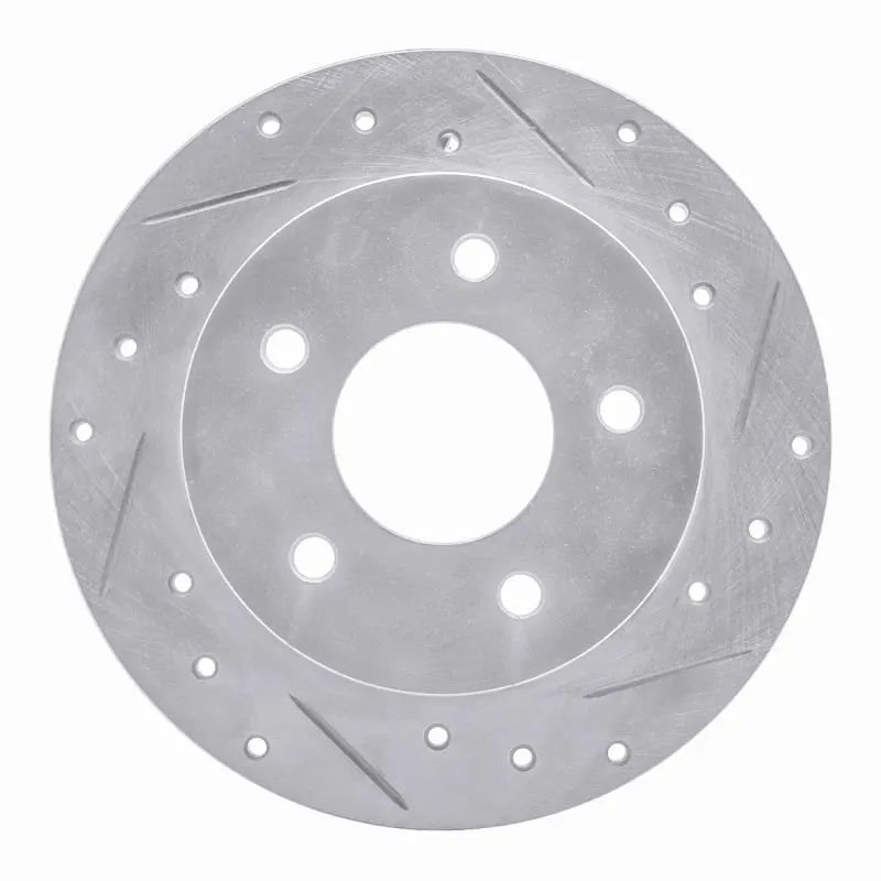 R1 84-88 Pontiac 6000 Rear Right Drilled & Slotted Silver Brake Rotor 1