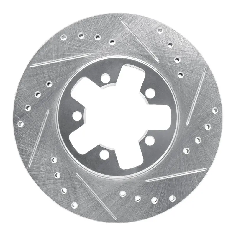 R1 84-89 Nissan 300Zx Front Right Drilled & Slotted Silver Brake Rotor 1