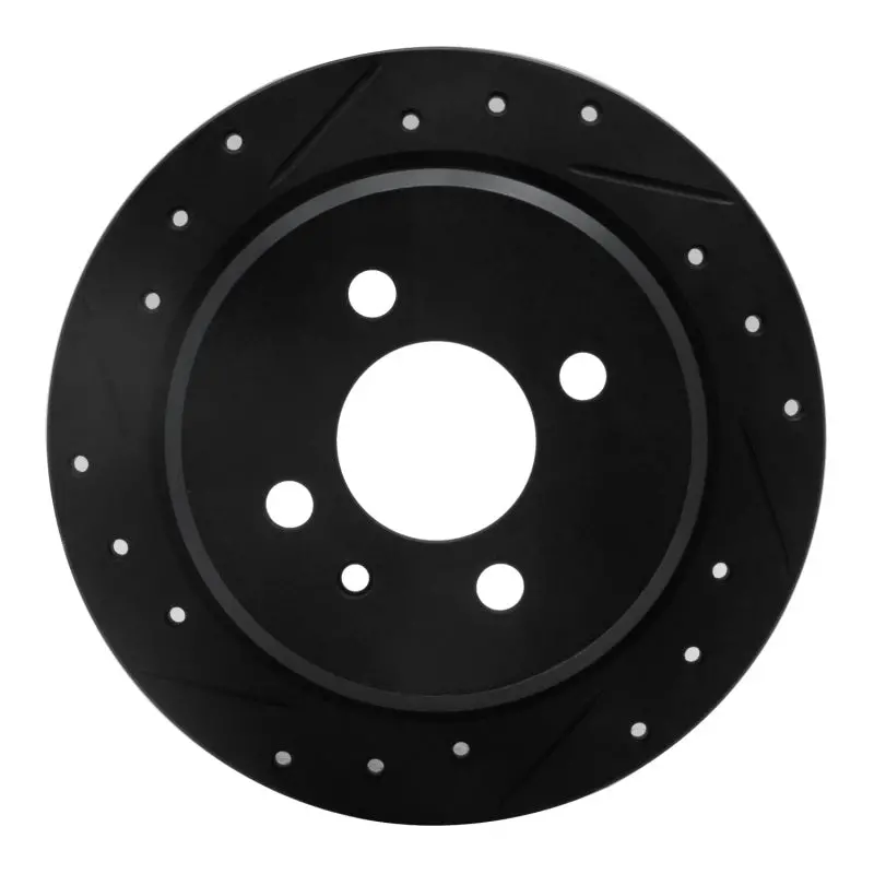 R1 84-91 Bmw 325Is Rear Left Drilled & Slotted Black Brake Rotor 1
