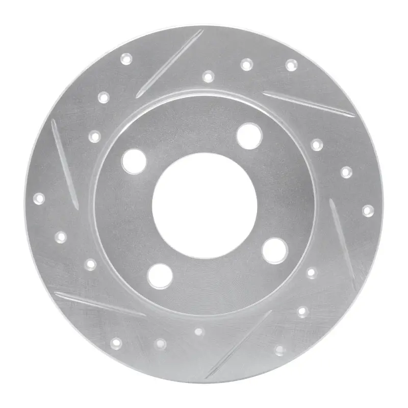 R1 84-95 Audi 4000 Quattro Rear Left Drilled & Slotted Silver Brake Rotor 1
