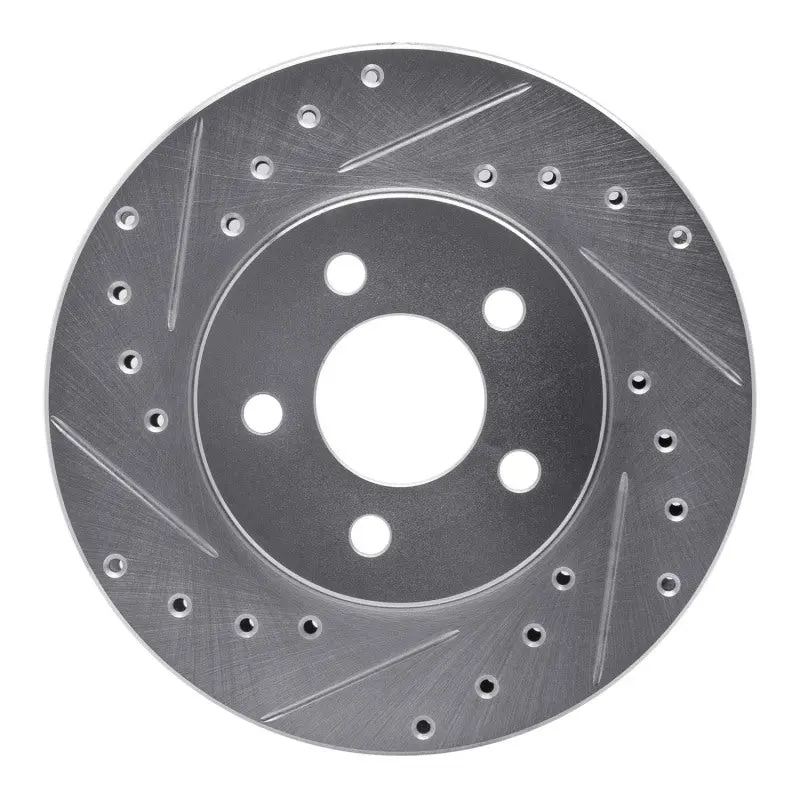 R1 84-95 Chrysler Lebaron Gtc & Gts Front Left Drilled & Slotted Silver Brake Rotor 1