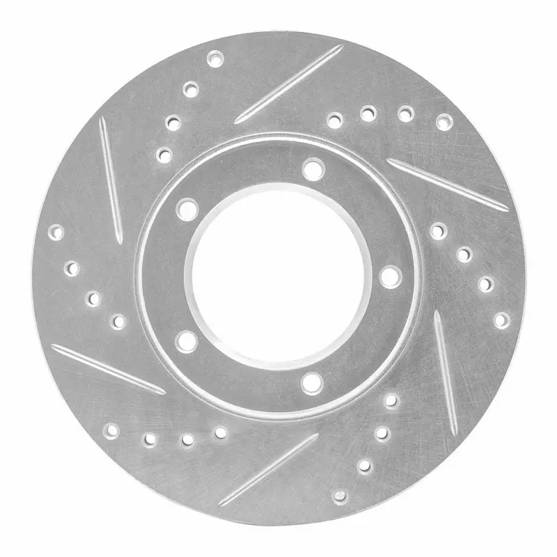R1 84-95 Toyota Pickup Front Left Drilled & Slotted Silver Brake Rotor 1