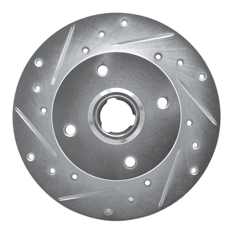 R1 85-02 Volkswagen Corrado Rear Left Drilled & Slotted Silver Brake Rotor 1
