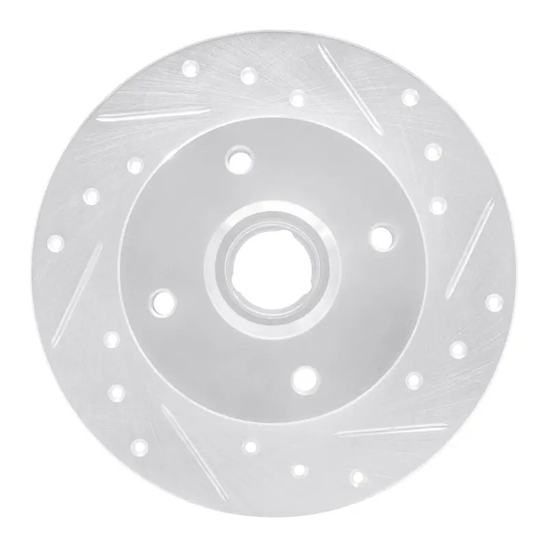 R1 85-02 Volkswagen Corrado Rear Right Drilled & Slotted Silver Brake Rotor 1