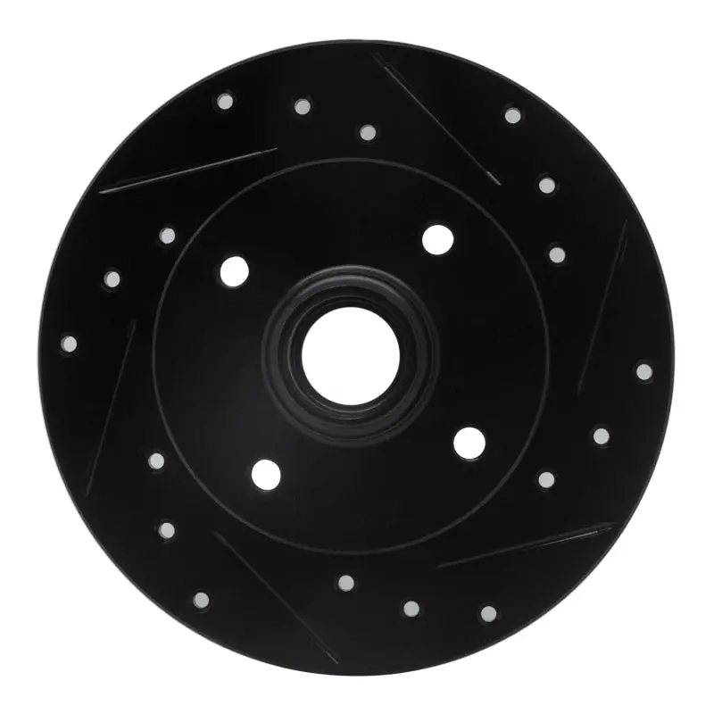 R1 85-02 Volkswagen Golf Rear Right Drilled & Slotted Black Brake Rotor 1