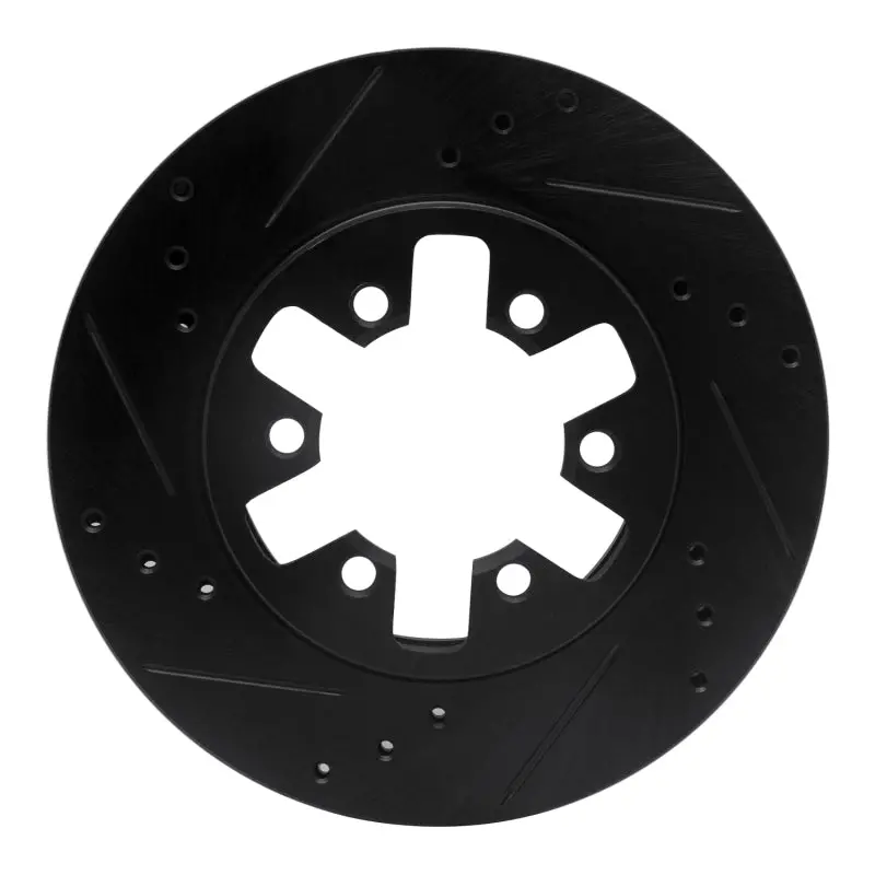 R1 85-12 Nissan Np300 (Mexico) Front Left Drilled & Slotted Black Brake Rotor 1